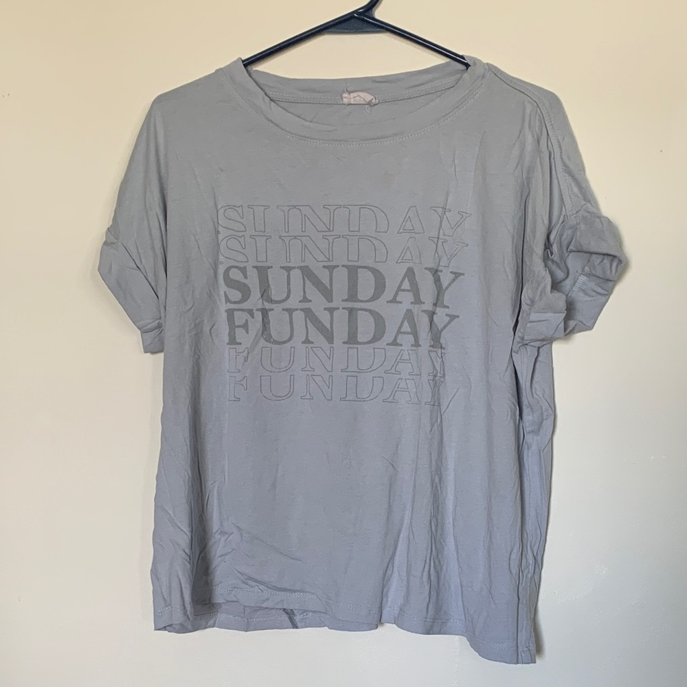 Gray 'Sunday Funday' T-Shirt - Picture 1 of 4